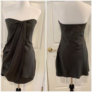 MM Couture Miss Me Gray Strapless Cocktail Dress Size L